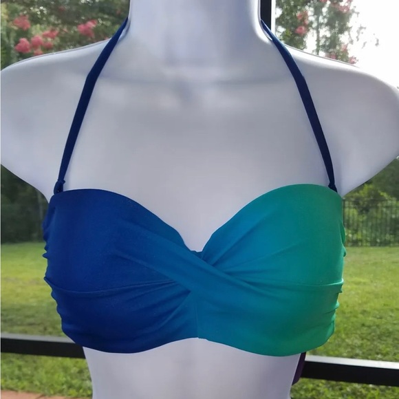 New Venus Blue Green Bandeau Bikini Top DD2 38C 40B - Picture 1 of 2